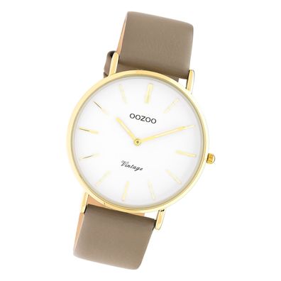 Oozoo Leder Damen Uhr C20220 Analog Quarzuhr Armband braun Vintage UOC20220