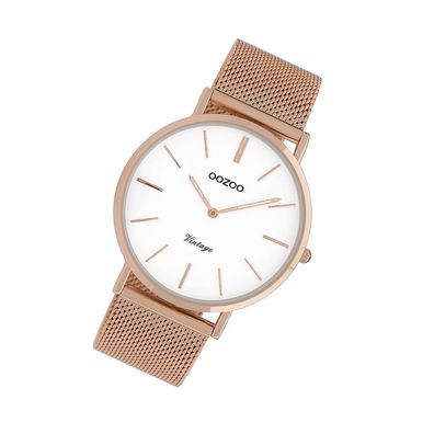 Oozoo Edelstahl Herren Uhr C9917 Analog Quarzuhr rosegold Vintage Series UOC9917