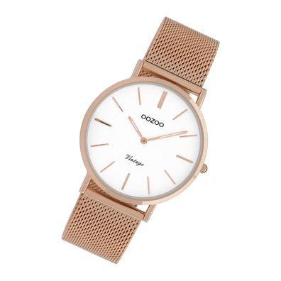 Oozoo Edelstahl Damen Uhr C9918 Quarzuhr Armband rosegold Vintage Series UOC9918