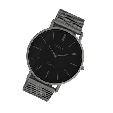 Oozoo Edelstahl Herren Uhr C9928 Analog Quarz-Uhr grau Vintage Series UOC9928