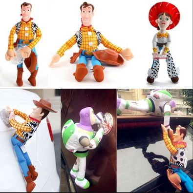DE Funny Toy Story 4 Sherif Woody And Buzz Car Doll Outside Car Hanging Decor