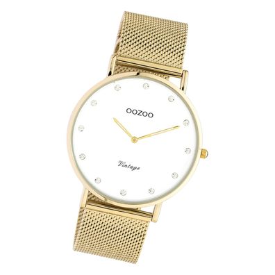 Oozoo Edelstahl Unisex Uhr C20236 Analog Quarzuhr Armband gold Vintage UOC20236