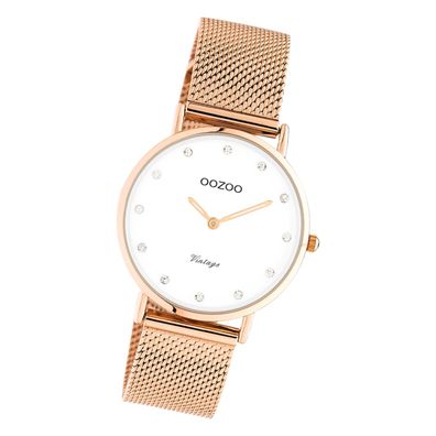 Oozoo Edelstahl Unisex Uhr C20243 Analog Quarzuhr Armband roségold UOC20243