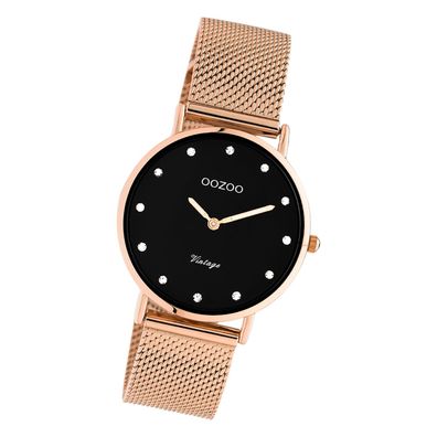 Oozoo Edelstahl Unisex Uhr C20244 Analog Quarzuhr Armband roségold UOC20244