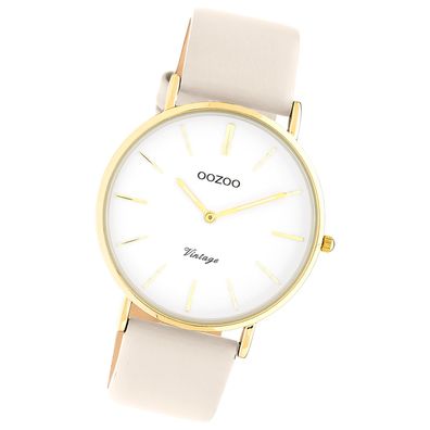 Oozoo Damen Armbanduhr Vintage Series Analog Leder beige UOC20253