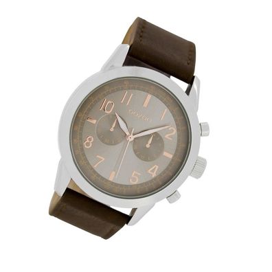 Oozoo Leder Herren Uhr C6885 Analog Quarzuhr Armband braun Timepieces UOC6885