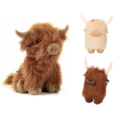 Soft Highland Cow Plush Toys Teddies Cuddly Stuffed Scotland Kids Ornament New