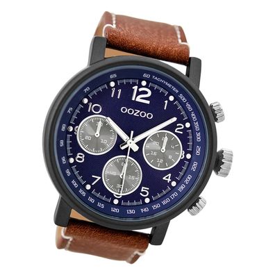 Oozoo Leder Herren Uhr C9456A Analog Quarzuhr Armband braun Timepieces UOC9456A