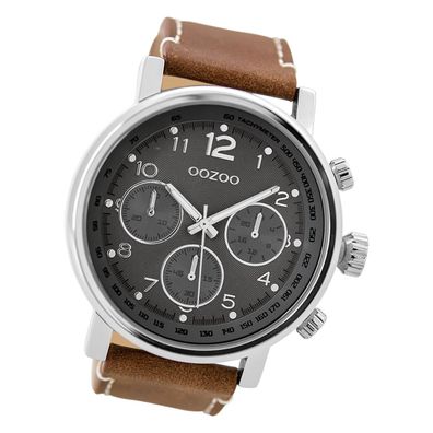 Oozoo Leder Herren Uhr C9457A Analog Quarzuhr Armband braun Timepieces UOC9457A