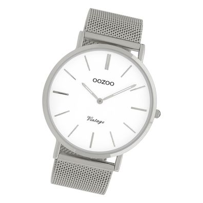 Oozoo Edelstahl Herren Uhr C9900A Analog Quarzuhr Armband silber UOC9900A