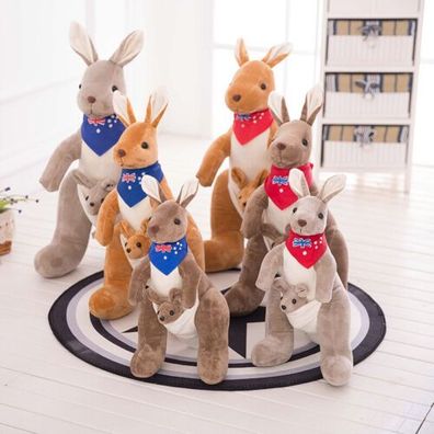 32 cm Kanguru Pluschtier Kuscheltier Stofftier Kinder Spielzeug