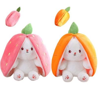 Umkehrbare Karotte Erdbeere Häschen Plüsch Ostern Plüschtiere Spielzeug