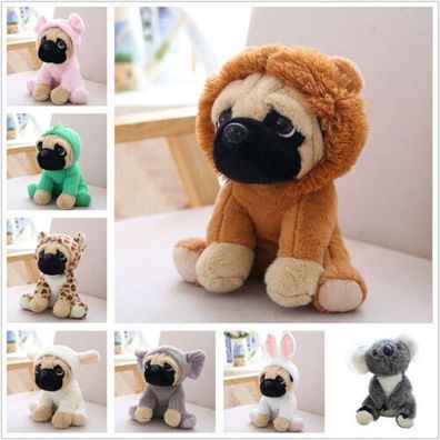 Cute Plush Toys 8" Pug Dog Costumes Cuddly Stuffed Toy Teddy Plush Animal Toy