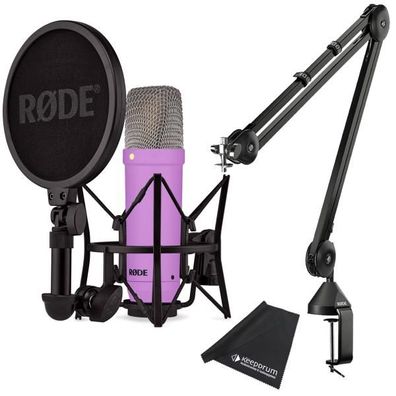 Rode NT1 Signature Purple Studio-Mikrofon Lila mit PSA1 Gelenkarm Schwarz