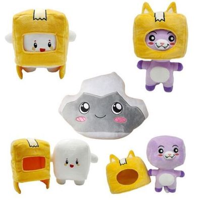 Lankybox BOXY + FOXY + ROCKY Plushie Doll Plush Stuffed Toy Kid Soft Game Figure NEW