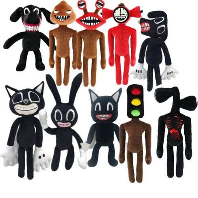 Cartoon Siren Head Horror Plüsch schwarze Katzen und Hunde Plüschtiere Spielzeug
