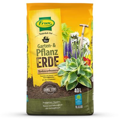 frux® Bio Garten- & Pflanzerde Bodenverbesserer Natürlich Gut torffrei - 40 Liter