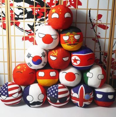 Plush Polandball FRANCE Korea Countryball USA Country Ball Stuffed Dolls Pendant