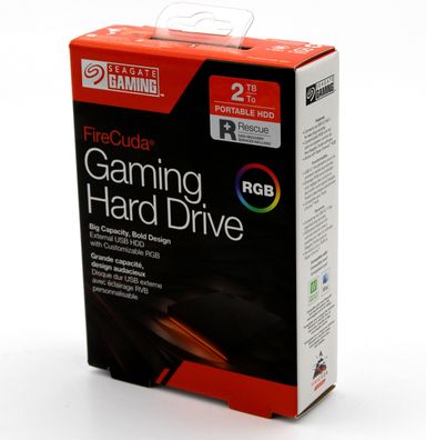 Seagate FireCuda Gaming HDD 2TB, externe Festplatte, PC Gaming, USB 3.2,