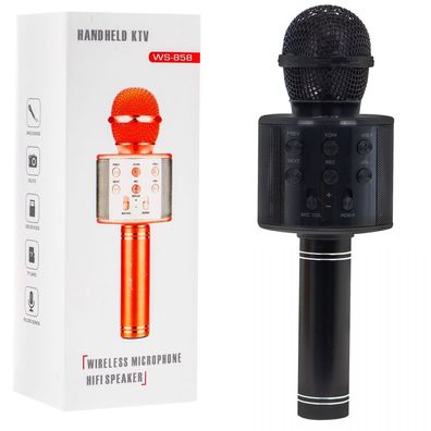 Karaoke-Mikrofon mit Lautsprecher schwarz