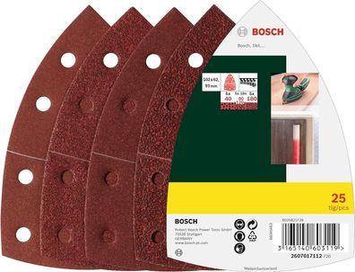Bosch Accessories Bosch 25tlg. Schleifblatt Set (für Holz Spachtelmasse Farben)