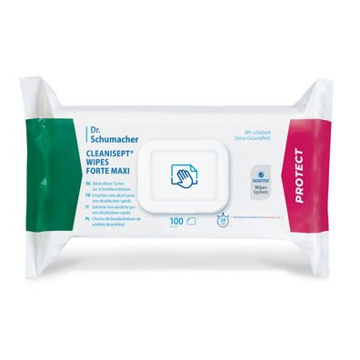 Dr. Schumacher Cleanisept® Wipes Forte Max| Packung (100 Tücher)