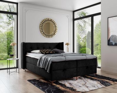 Schlafzimmer Designer Möbel Doppelbett Holz Polstermöbel Luxus Boxspringbett