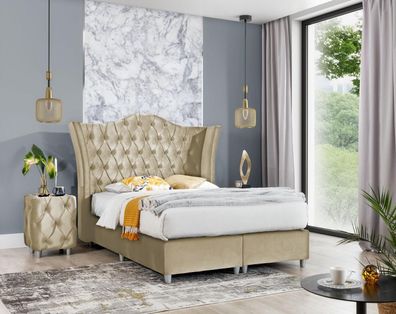 Luxus Schlafzimmer Polsterbett 2x Nachttische Bett 3tlg Set Design Einrichtung