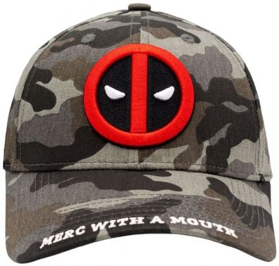 Deadpool Caps Mützen Kappen Marvel Camouflage Cap mit Deadpool 3D Logo