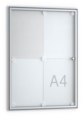 Dreifke&reg; Basic-Schaukasten BN 2 | für Innen | 4 x DIN A4 | 22 mm Bautiefe | Eins
