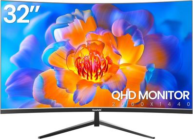 Gawfolk 32 Zoll QHD Curved Monitor 75Hz, 1440P Home Office Business PC
