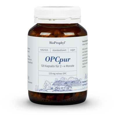 BioProphyl OPCpur 120 mg | Traubenkernextrakt hochdosiert | 120 Kapseln