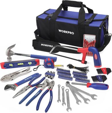 Workpro Universal Werkzeugset Haushalt 156-teilig inkl. Werkzeugtasche Set