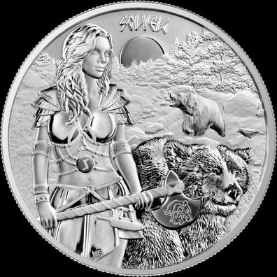 Silbermünze Valkyries Solveig 1 oz Germania Mint 2024 Walküren 5 Mark 999 Silber