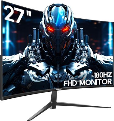 Gawfolk 27 Zoll Curved Gaming Monitor 165Hz/ 180Hz, PC Bildschirm Full HD 1080P