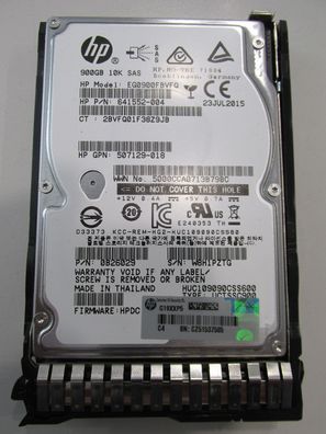 HP 900GB 2,5 Zoll 10K 6G SAS HDD 641552-004 507129-018 719429 + HP Caddy G9 G10