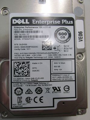 Dell 0G6C6C - 600 GB Festplatte / HDD 15K, 12 Gbps 4Kn SAS, 2,5" Enterprise Plus