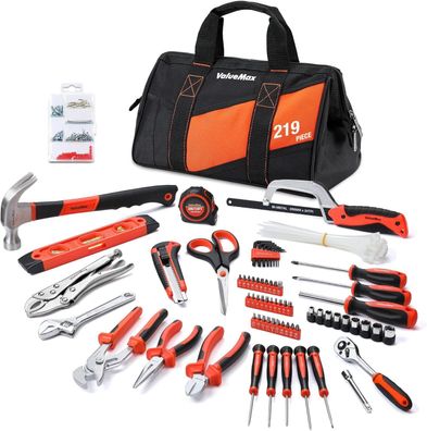 ValueMax Werkzeugset 219-tlg, Werkzeugtasche bestückt, tägliches Werkzeug Set