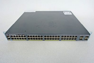 Cisco Switch WS-C2960X-48LPS-L, 48x GBit PoE, 4x SFP, SW 15.2(7)E0A, 2960X-Stack