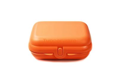 Tupperware To Go Twin dunkel orange Brotdose Behälter Lunchbox Twin kl Größe 2