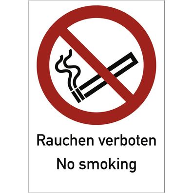 Rauchen verboten No smoking, Kombischild, ISO 7010