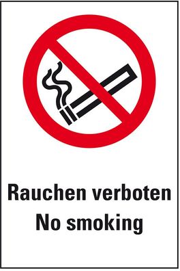 Rauchen verboten - No Smoking, ASR/ ISO, Kunststoff,200x300mm