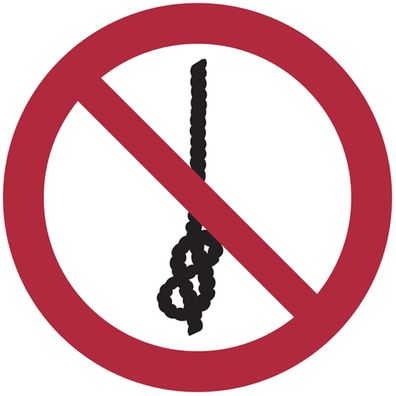 Verbotsschild, Knoten von Seilen verboten P030, DIN EN ISO 7010