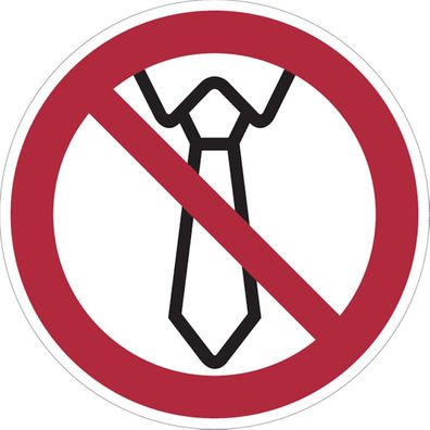 Verbotsschild, Bedienung mit Krawatte verboten - praxisbewährt
