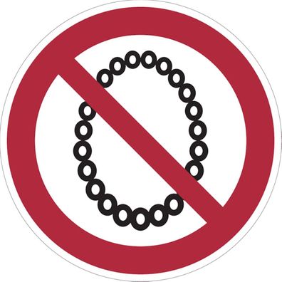 Verbotsschild, Bedienung mit Halskette verboten - praxisbewährt