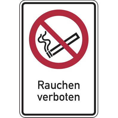 Verbotsschild, Kombischild, Rauchen verboten, ASR A1.3 DIN EN ISO 7010