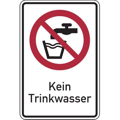 Verbotsschild, Kombischild, Kein Trinkwasser, ASR A1.3 DIN EN ISO 7010