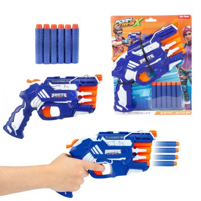 Toi-Toys FOAM Strikex Pistole 4 Schuss mit 5 Schaumstoffpfeilen Spielzeugpistole