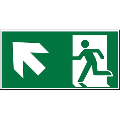 Rettungszeichen, Notausgang aufwärts links, ASR A1.3 (DIN EN ISO 7010)