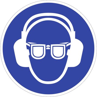 Gehörschutz und Augenschutz benutzen, Symbolschild